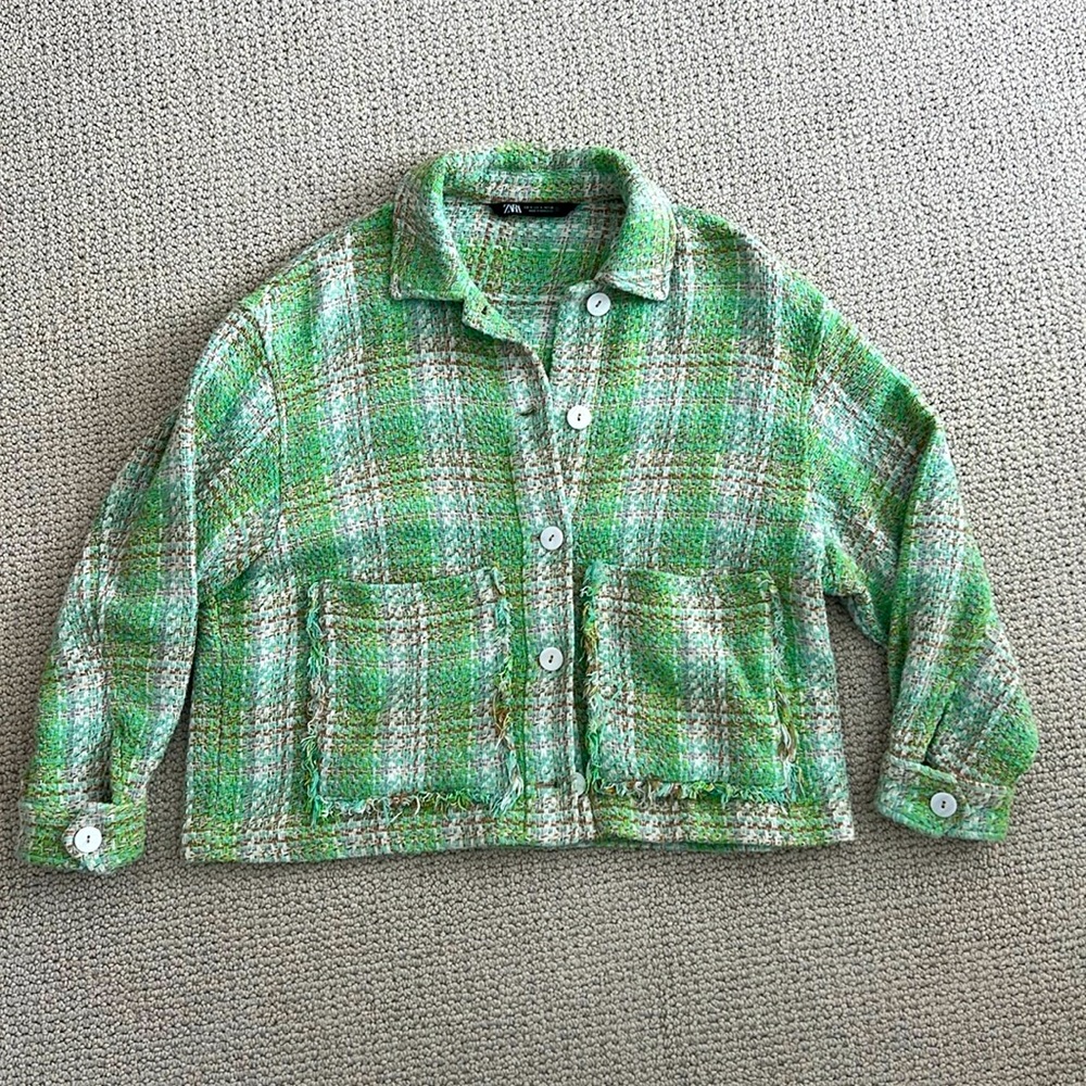 Zara overshirt plaid jacket